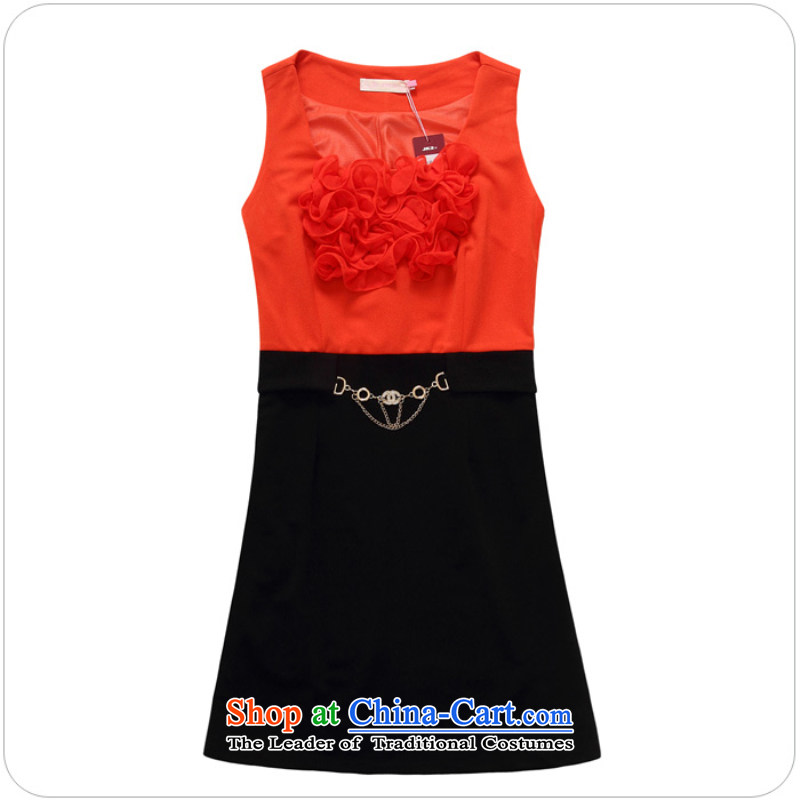   Stylish OL knocked color Jk2.yy fungus round-neck collar minister cuff small packages and thick MM dress video dresses J9706 thin blue XXXL,JK2.YY,,, shopping on the Internet