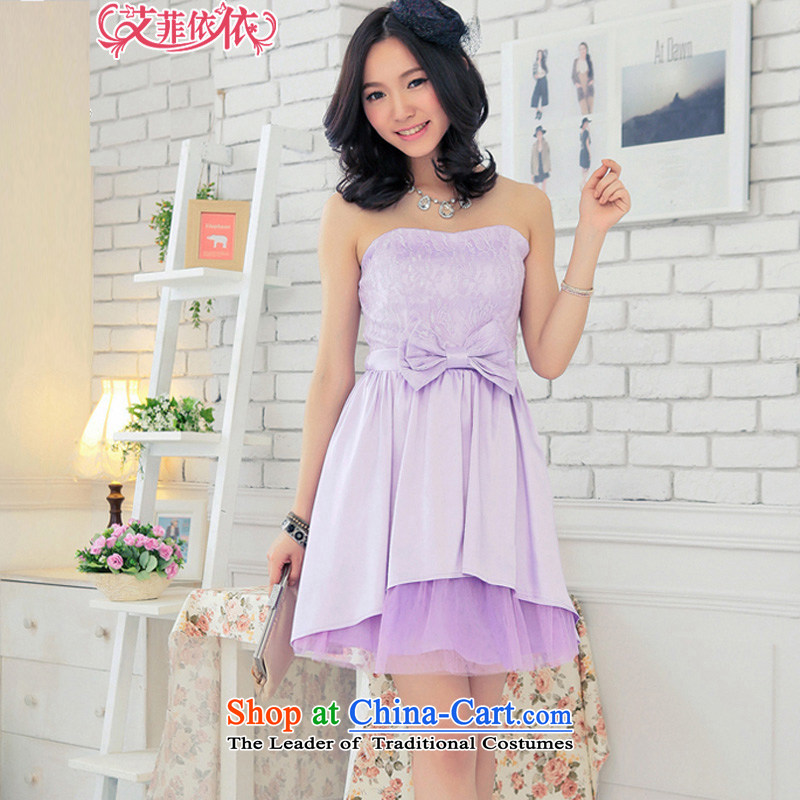 Glued to the Eiffel lace big butterfly netting yarn small Dress Short of 2015 Korean marriage banquet bridesmaid bows and sisters under the auspices of evening dress skirt 5,244 deep purple are glued to the code, Eiffel , , , shopping on the Internet
