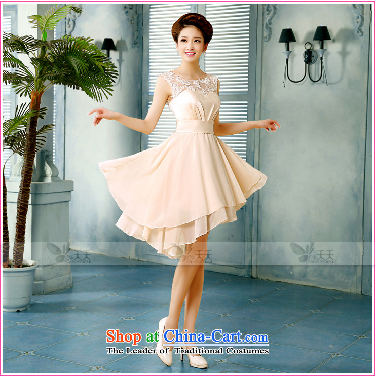 Mrs Alexa Lam Roundup New Word 2014 shoulder champagne color chiffon small short skirt sweet lovely shoulders small dress marriages bows 14961 services champagne color M waist 2.1) Picture, prices, brand platters! The elections are supplied in the national character of distribution, so action, buy now enjoy more preferential! As soon as possible.
