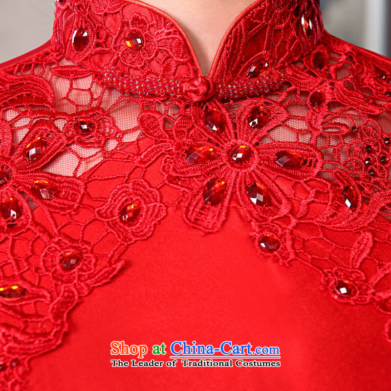 Mrs Alexa Lam roundup marriages red bows Services New 2014 short-sleeved lace summer staple drill improved short qipao 16851 Red XXL( waist 2.4), Mrs Alexa Lam Roundup , , , shopping on the Internet