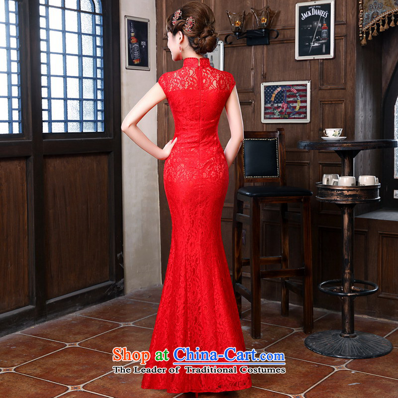 Mrs Alexa Lam roundup bride lace Chinese long evening dresses new 2014 Marriage bows services improved qipao 18252 stylish red XXL( waist 2.4), Mrs Alexa Lam Roundup , , , shopping on the Internet