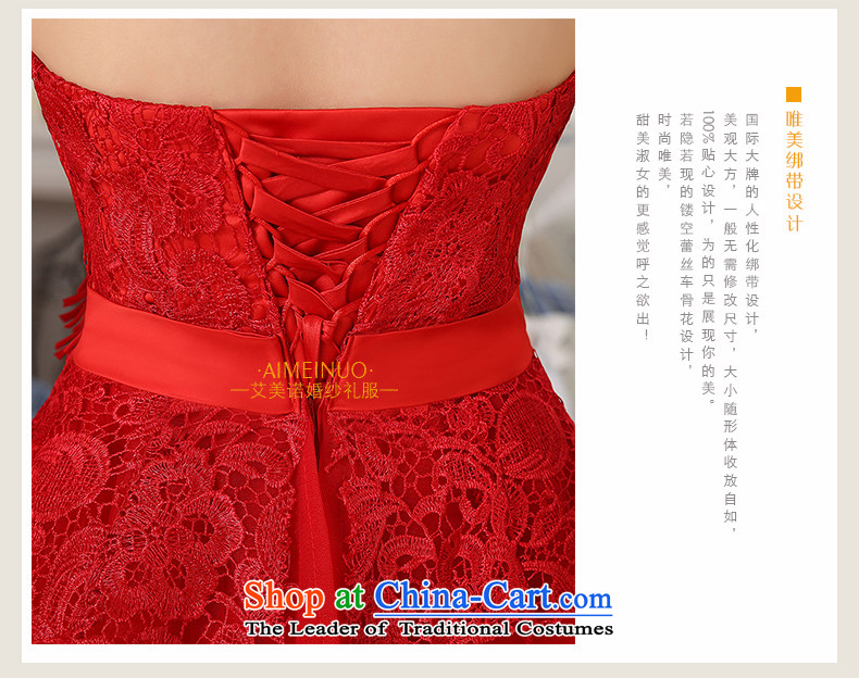 The HIV NEW 2015 wedding dresses Korean lace wiping the chest wall also bow tie shoulder flowers bride evening dress uniform L0042 bows red (B) * single shoulder) M picture, prices, brand platters! The elections are supplied in the national character of distribution, so action, buy now enjoy more preferential! As soon as possible.