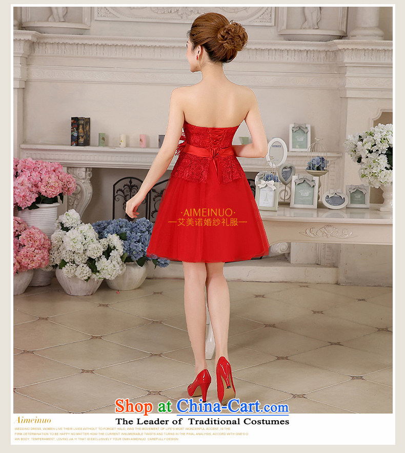 The HIV NEW 2015 wedding dresses Korean lace wiping the chest wall also bow tie shoulder flowers bride evening dress uniform L0042 bows red (B) * single shoulder) M picture, prices, brand platters! The elections are supplied in the national character of distribution, so action, buy now enjoy more preferential! As soon as possible.