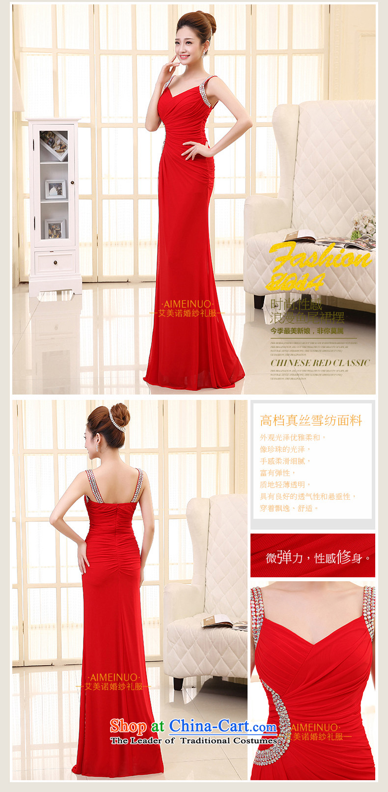 The HIV NEW 2015 wedding dresses long marriages bows dress stylish Shoulder Drill Sau San evening dress will L0034 light champagne color XL Photo, prices, brand platters! The elections are supplied in the national character of distribution, so action, buy now enjoy more preferential! As soon as possible.