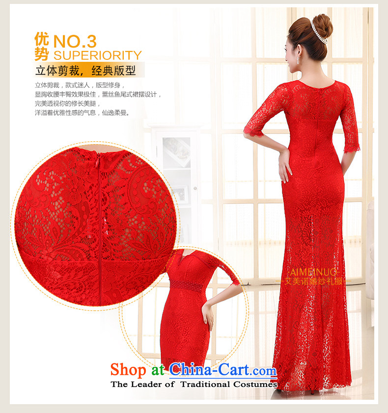 The HIV NEW 2015 wedding dress bride bows long gown marriage 7 cuff lace crowsfoot deep V dress L0033 Sau San Red XL Photo, prices, brand platters! The elections are supplied in the national character of distribution, so action, buy now enjoy more preferential! As soon as possible.