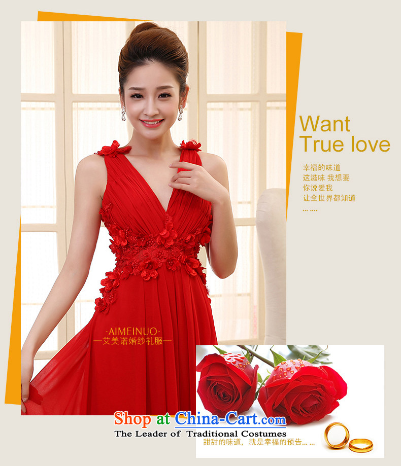 The HIV NEW 2015 wedding dress bride bows long dresses and stylish shoulders deep V manually Korean flower dress L0032 Sau San watermelon red L picture, prices, brand platters! The elections are supplied in the national character of distribution, so action, buy now enjoy more preferential! As soon as possible.