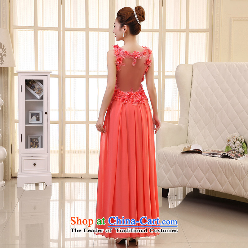 The HIV NEW 2015 wedding dress bride bows long dresses and stylish shoulders deep V manually Korean flower dress L0032 Sau San watermelon red , L, HIV Miele shopping on the Internet has been pressed.