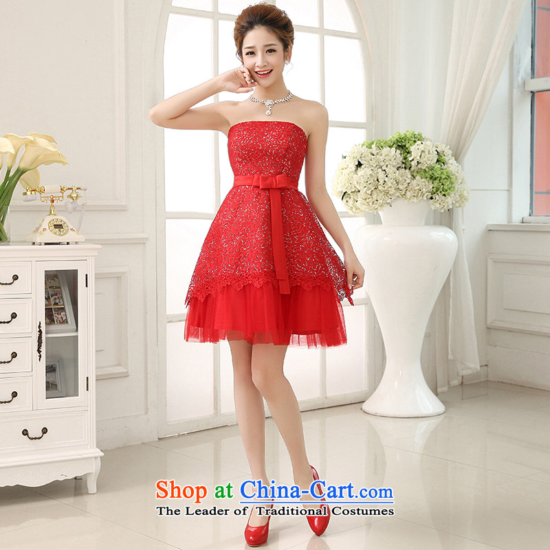 Hiv Miele wedding dresses 2015 new bride dresses and chest Korean red silk yarn bows to lei petticoats tie twine bow knot L0031 RED M