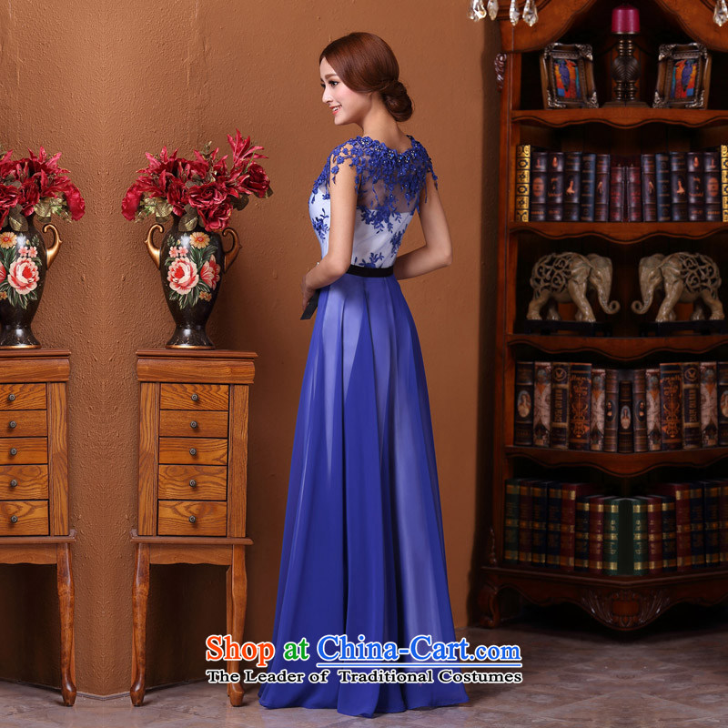 A new 2015 bride retro dress porcelain Po-blue dress bows dress 595 Blue , L, a bride shopping on the Internet has been pressed.