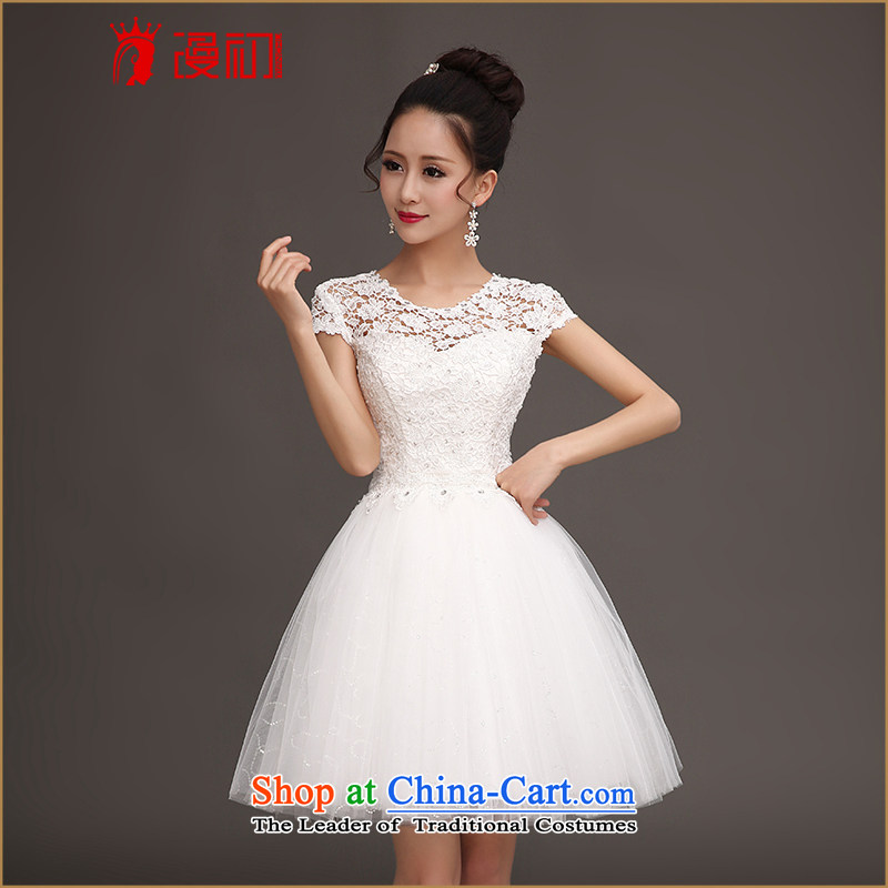 In the early 2015 new man bridesmaid short of small dress skirt bride evening dress short of a field shoulder lace white L, spilling princess skirt early shopping on the Internet has been pressed.