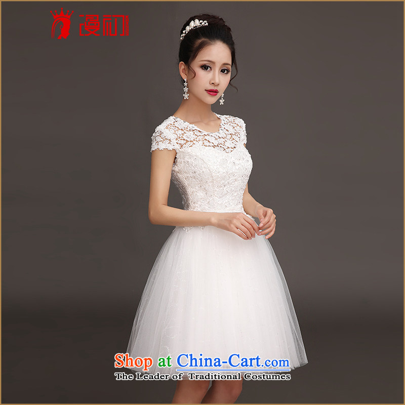In the early 2015 new man bridesmaid short of small dress skirt bride evening dress short of a field shoulder lace white L, spilling princess skirt early shopping on the Internet has been pressed.