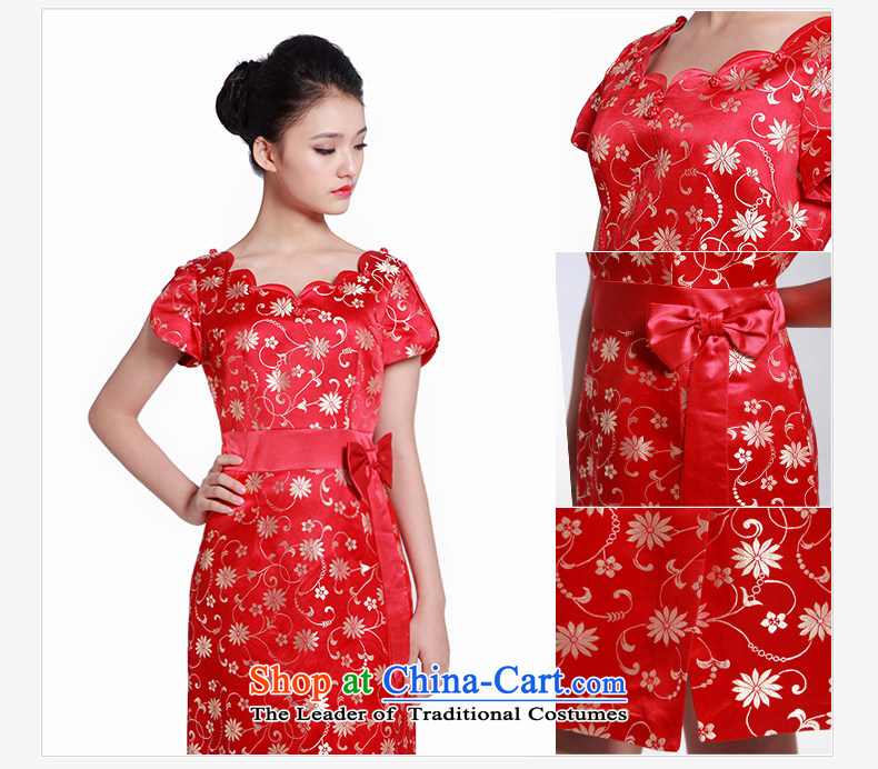 Wooden spring and summer of 2015 really new Chinese wedding dress Bridal Services Improved qipao bows dresses 01237 04 deep red M picture, prices, brand platters! The elections are supplied in the national character of distribution, so action, buy now enjoy more preferential! As soon as possible.