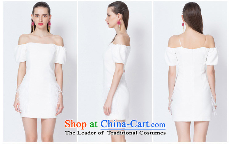 Yi Ge lire /YIGELILA aristocratic manually ostrich feathers dresses and pencil skirts skirt package a field shoulder slips skirt short skirt white 6597 L picture, prices, brand platters! The elections are supplied in the national character of distribution, so action, buy now enjoy more preferential! As soon as possible.