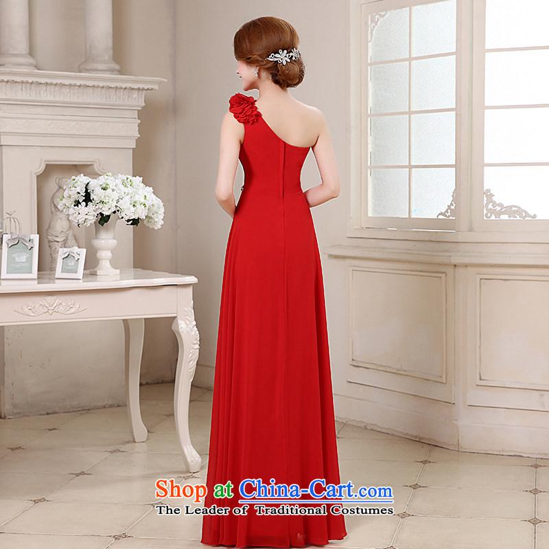 Rain-sang yi 2015 new marriage bride bows services performed by the persons chairing the video thin elegant shoulder flowers long gown LF187 RED M rain still Yi shopping on the Internet has been pressed.