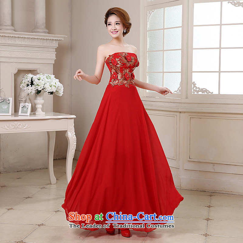 Rain-sang yi 2015 new marriage bride bows services performance moderator evening flower anointed chest video thin gown LF188 RED S, rain is yi , , , shopping on the Internet