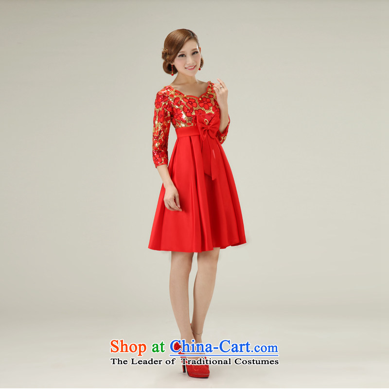 In accordance with the new dresses on Uganda 2015 new waves for 7 to the dress cuff bridesmaid Services Service bridal dresses bows red XL, Yong-yeon and shopping on the Internet has been pressed.
