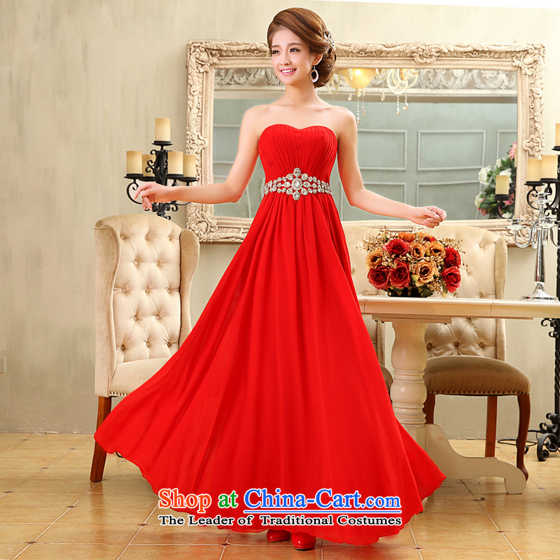 Rain in spring 2015, Yi Sang new anointed chest long skirt marriages betrothal hotel services the lift mast bows long gown LF103 large red M rain still Yi shopping on the Internet has been pressed.