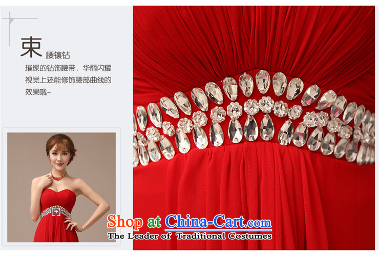 Clean the new 2015 spread red dress banquet hosted bows dress Korean large thin video 