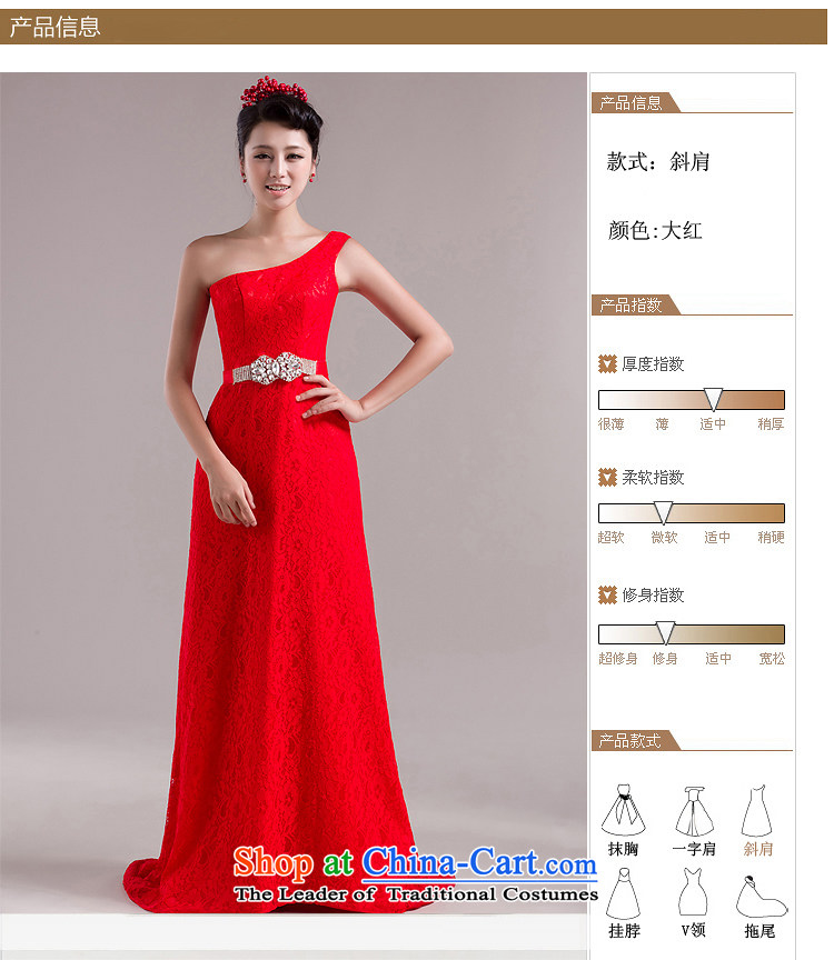 Rain-sang Yi New moderator long skirt temperament, bridal dresses court dress bows services shoulder diamond lace long gown LF104 to drag the red , prices, picture L brand platters! The elections are supplied in the national character of distribution, so action, buy now enjoy more preferential! As soon as possible.