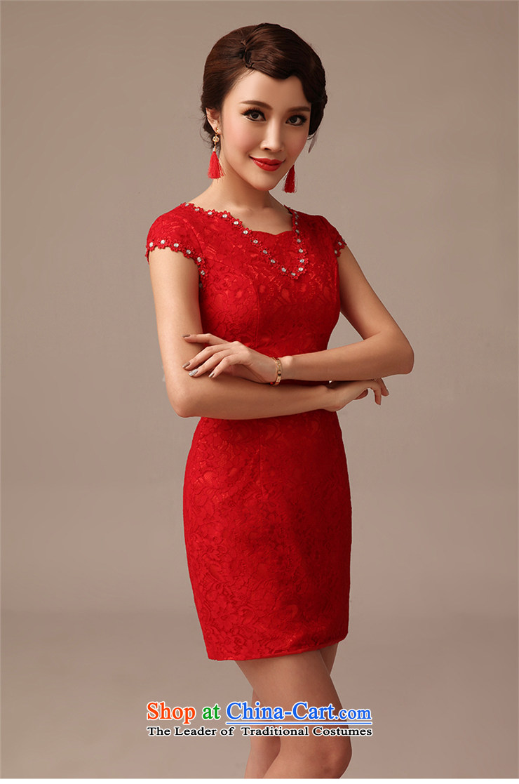 In spring and summer 2015 new short, lace, lace bridal services shoulder the word bows red lace wedding dresses RED M pictures transmitted, prices, brand platters! The elections are supplied in the national character of distribution, so action, buy now enjoy more preferential! As soon as possible.