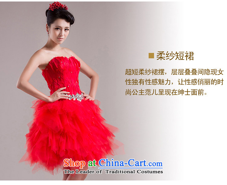 Rain-sang yi new bride wedding dresses bridesmaid dresses, short diamond feather dress LF98 performances dress red S picture, prices, brand platters! The elections are supplied in the national character of distribution, so action, buy now enjoy more preferential! As soon as possible.