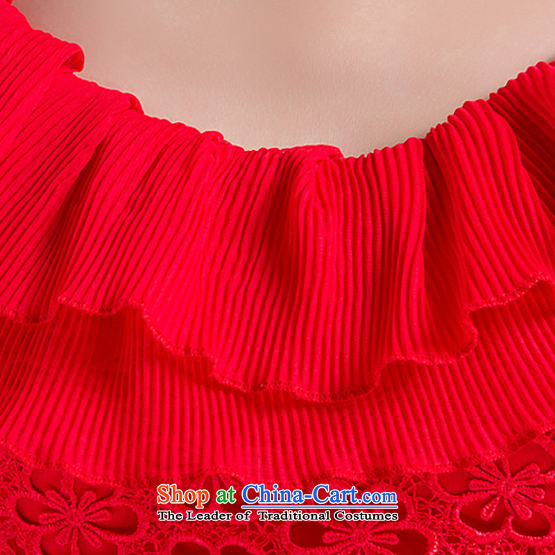 Rain-sang Yi marriages video thin dresses marriage red dress bride bows back to the door in a small short bridesmaid dress LF107 RED M rain still Yi shopping on the Internet has been pressed.