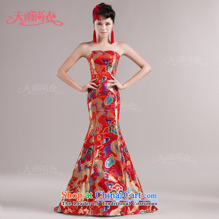 Rain Coat with stars are robes of the dragon, under the auspices of evening dresses marriages bows services small trailing performances qipao LF110 services red , prices, picture XL brand platters! The elections are supplied in the national character of distribution, so action, buy now enjoy more preferential! As soon as possible.