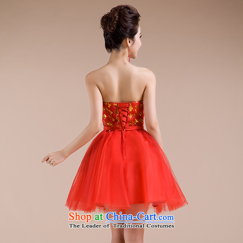 Rain-sang yi bride Wedding 2015 new marriage bows services and chest straps red dress sweet white gown LF90 bridesmaid small red XXL, rain still Yi shopping on the Internet has been pressed.