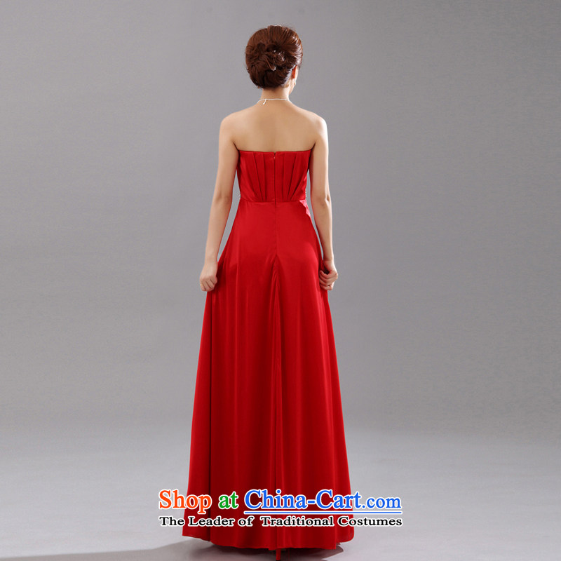 Honeymoon bridal dresses and chest bride 2015 diamond bridal dresses performances of bows dress gathering performance dress red XL, bride honeymoon shopping on the Internet has been pressed.