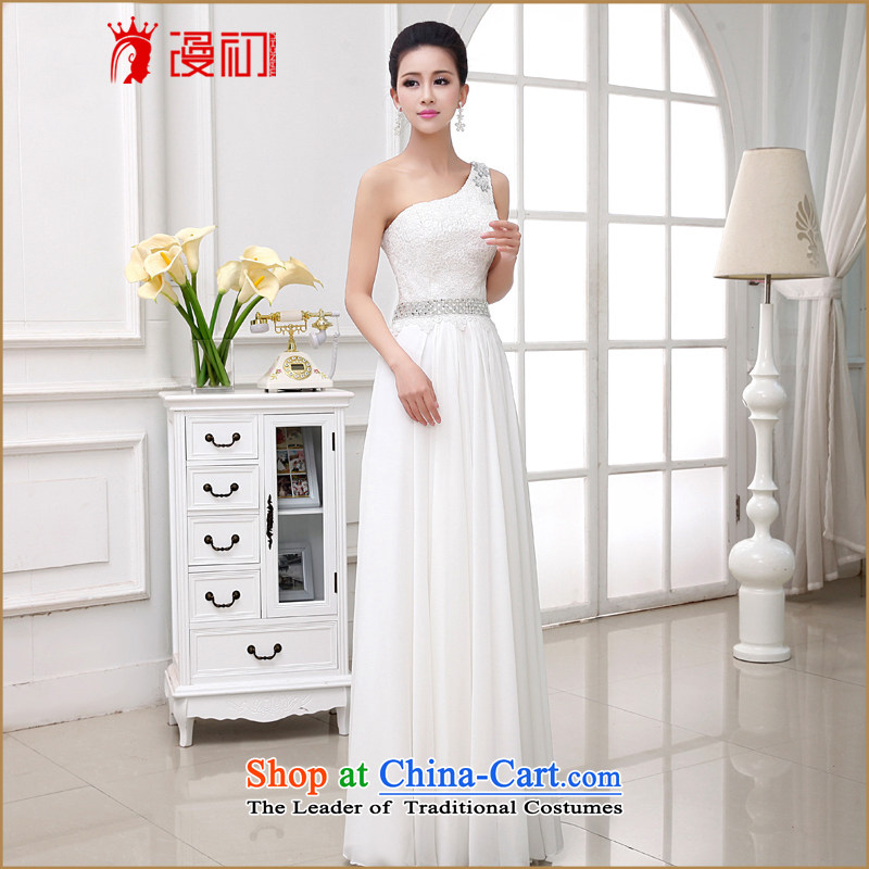 At the beginning of Castores Magi bride bows dress 2015 new lace diamond jewelry shoulder red dress moderator evening dress White XL, Early Man , , , shopping on the Internet