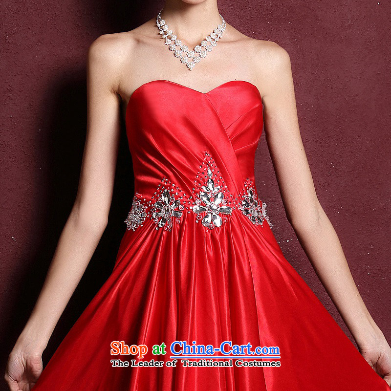 A Bride dress marriage new bows Services 2015 Long bridesmaid dress plum evening dress in RED M name 223 door bride shopping on the Internet has been pressed.