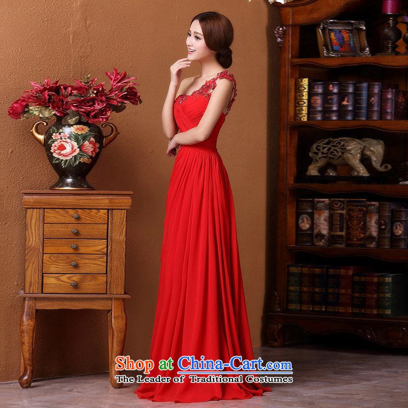 A new bride 2015 Red bows dress shoulder elegant wedding dress sweet lace 588 M, a bride shopping on the Internet has been pressed.