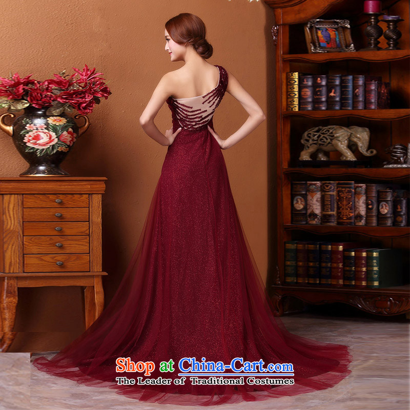 A Bride 2015 bride dress wine red tail elegant dinner serving 583 dress M a bride shopping on the Internet has been pressed.