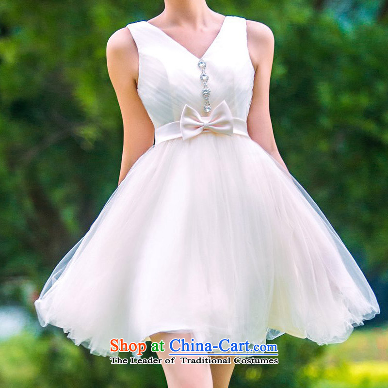 A new 2015 bridal dresses bridesmaid marriage small dress princess dress uniform 335 M of bows door bride shopping on the Internet has been pressed.
