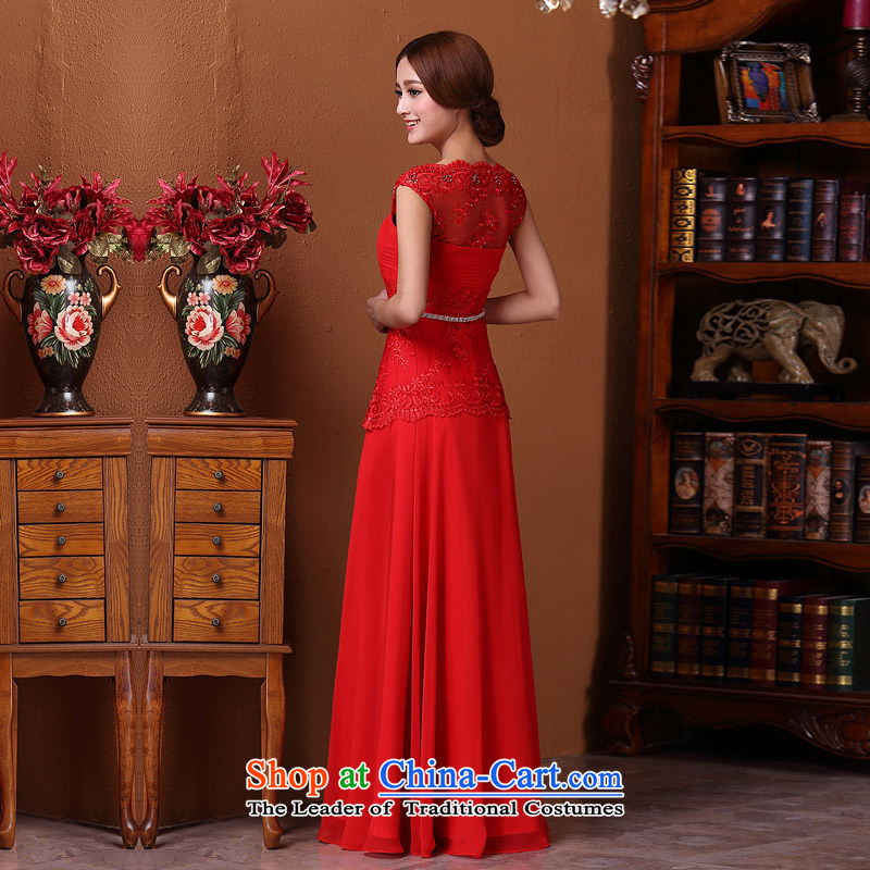 A new bride 2015 Red Dress marriage bows dress elegant dress lace 589 M, a bride shopping on the Internet has been pressed.