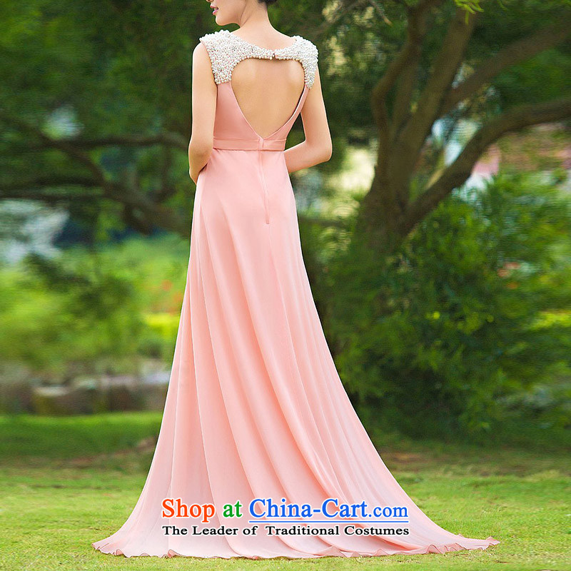 A new 2015 bride elegant stylish dress tail dinner service pink dresses 341 S, a bride shopping on the Internet has been pressed.