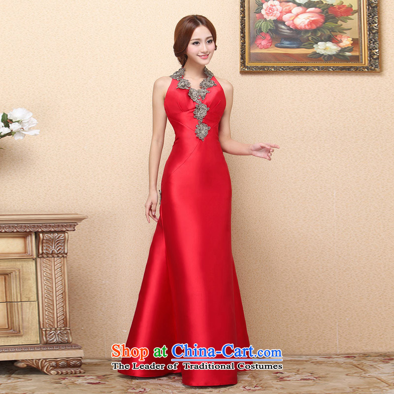 A new bride 2015 Red bows dress hang also dress crowsfoot video thin retro 664 L, a bride shopping on the Internet has been pressed.