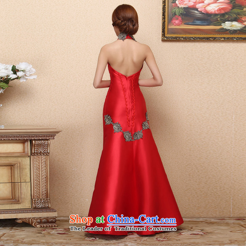 A new bride 2015 Red bows dress hang also dress crowsfoot video thin retro 664 L, a bride shopping on the Internet has been pressed.