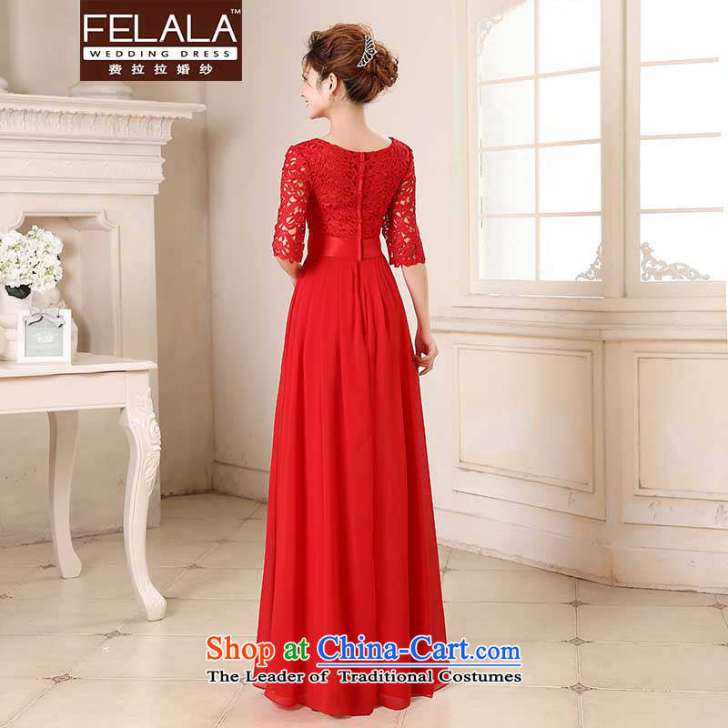 Ferrara ♀ 2015 new wedding dresses Red Dress Short of qipao larger marriages in summer clothing cuff bows long S Suzhou shipment of Ferrara wedding (FELALA) , , , shopping on the Internet