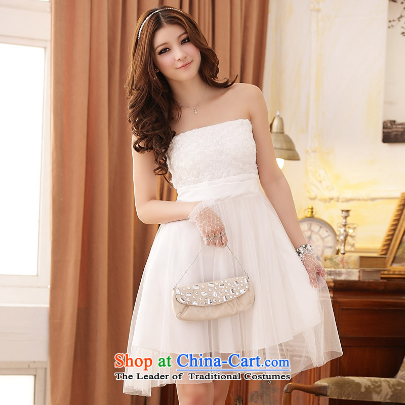 The Korean version of the aristocratic Jk2.yy romantic Rose foutune gauze wiping the chest short of dress sister white dresses XL,JK2.YY,,, shopping on the Internet