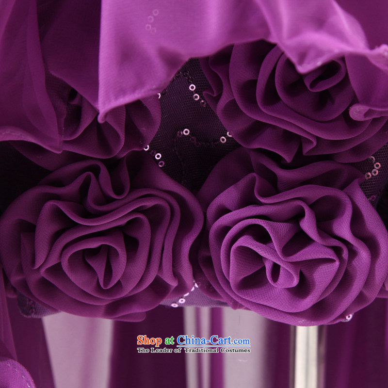 Honeymoon bride new Korean 2015 bride bridesmaid marriage, purple dresses short bows and chest after short gown purple M honeymoon bride shopping on the Internet has been pressed.