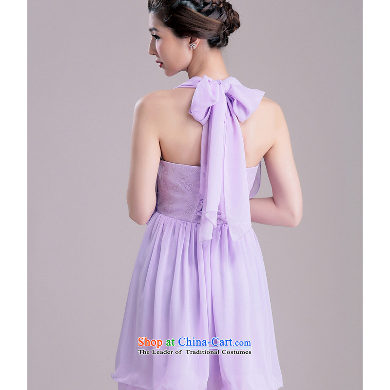 The end of the light (MO) 3 through QIAN-bridesmaid small dress wiping the chest by chiffon larger female thick MM XL women's dresses violet light at the end of L, , , , shopping on the Internet