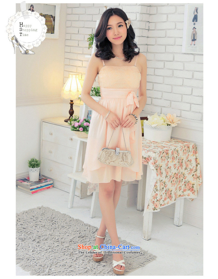 The end of the light (MO) won QIAN female strap small dress skirt dresses lace spell color edge, single dress I should be grateful if you would arrange skirt apricot XXL chest 90-110 picture, prices, brand platters! The elections are supplied in the national character of distribution, so action, buy now enjoy more preferential! As soon as possible.