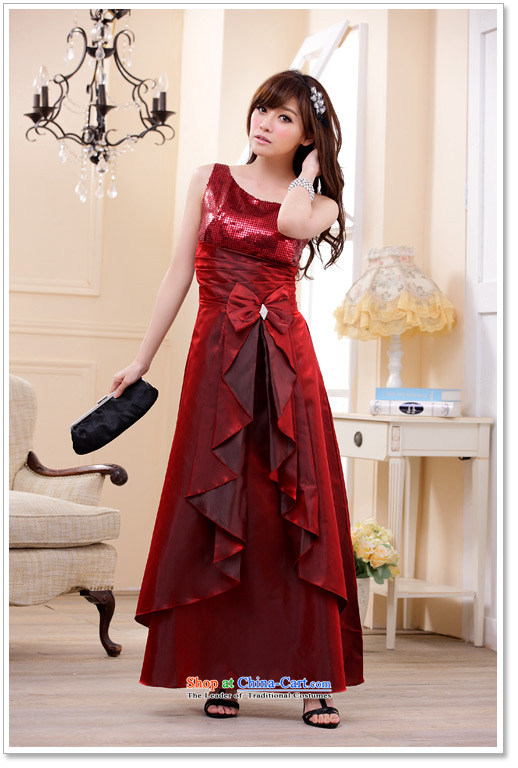  Stylish long dinner Jk2.yy moderator dress will shoulder larger dresses wine red XL Photo, prices, brand platters! The elections are supplied in the national character of distribution, so action, buy now enjoy more preferential! As soon as possible.
