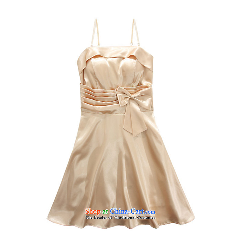  The Korean version of the aristocratic Jk2.yy Princess Victoria Junction Dinner Drive Fan is short of dress larger strap bridesmaid mission dress dresses champagne color code ,JK2.YY,,, are shopping on the Internet