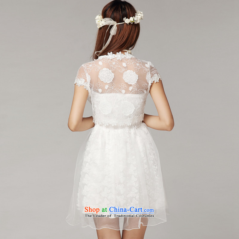 Honey bej new irrepressible sexy temperament booking pearl creases back engraving tick Lace Embroidery hanging flower than states dresses evening dresses bridesmaid skirts are code under the auspices of the performance of the white honey bay (mibeyee) , , , shopping on the Internet