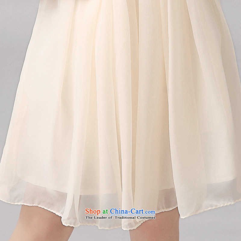 Honeymoon bride 2015 bride wedding dresses bridesmaid short of small dress marriage bows bridesmaid services performed services photo album short skirt champagne color L, bride honeymoon shopping on the Internet has been pressed.