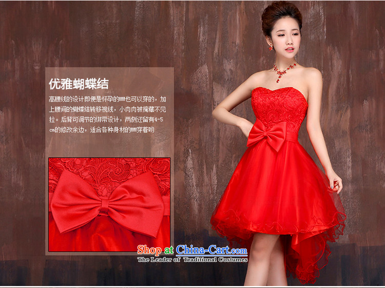 7 Color 7 tone Korean New 2015 marriages bows services bridesmaid red lace wiping the chest after short long short skirts dress L003 small red S picture, prices, brand platters! The elections are supplied in the national character of distribution, so action, buy now enjoy more preferential! As soon as possible.