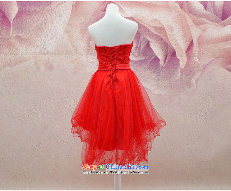 7 Color 7 tone Korean New 2015 marriages bows services bridesmaid red lace wiping the chest after short long short skirts dress L003 small red S picture, prices, brand platters! The elections are supplied in the national character of distribution, so action, buy now enjoy more preferential! As soon as possible.