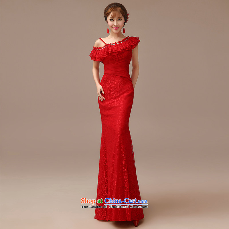  In spring and summer 2015 Man Jie new marriages bows services shoulder strap with red video word thin shoulders bows services RED M